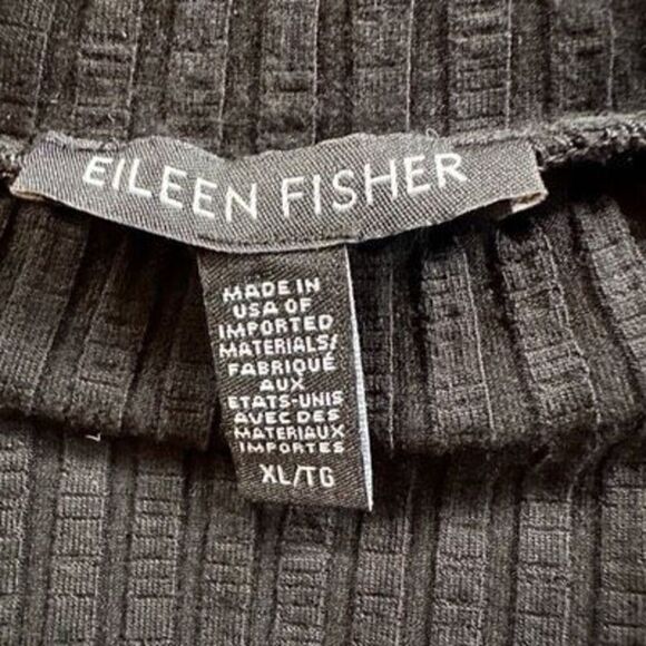 Eileen Fisher women’s sleeveless ribbed black tencel sweater top size XL #9-1563 - Picture 2 of 5